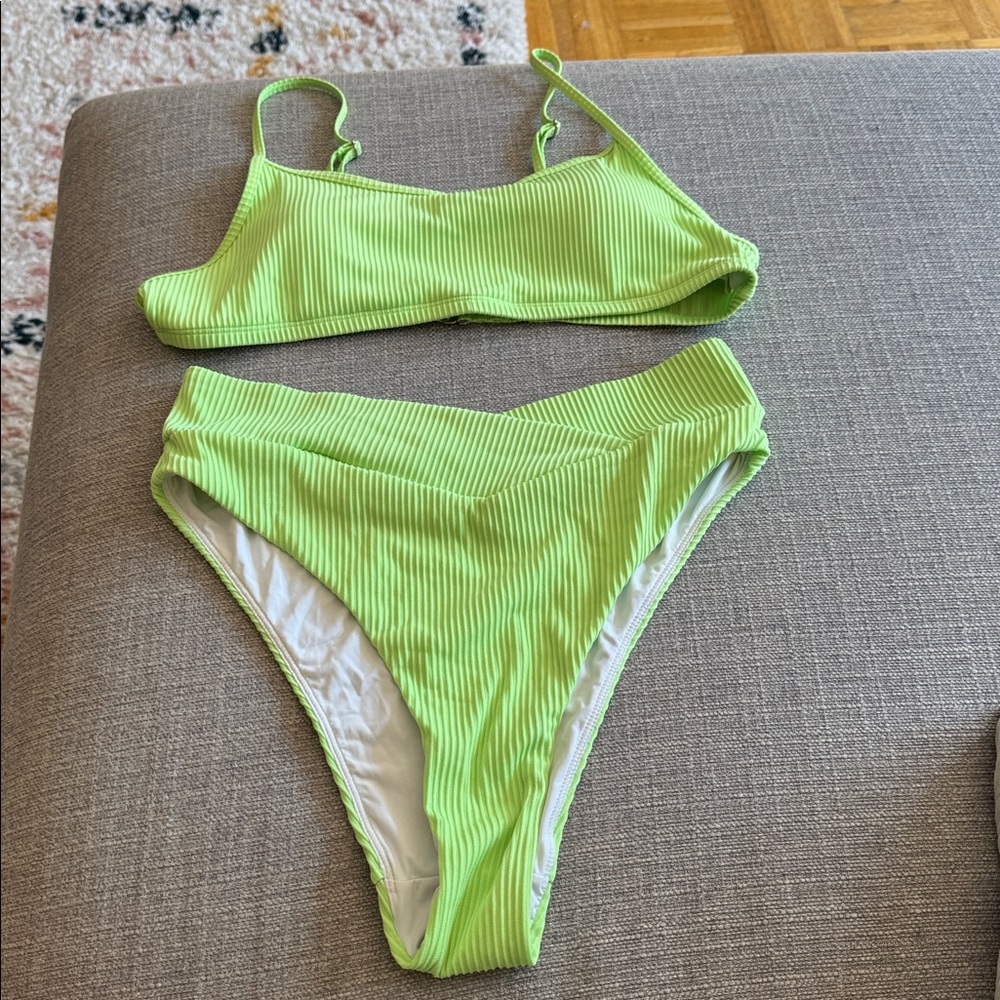 HALARA Lime Ribbed Swimwear